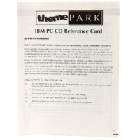 Theme Park IBM PC CD Reference Card